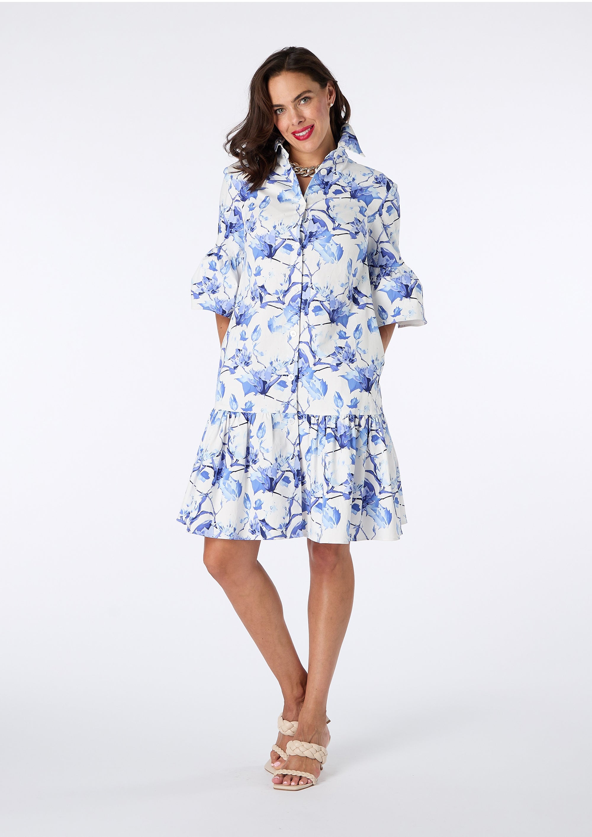 Alex Floral Frill Dress - Two Colourways Available