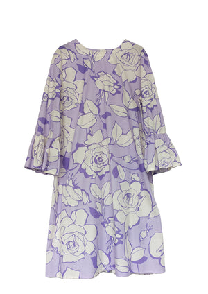 Purple floral frill dress