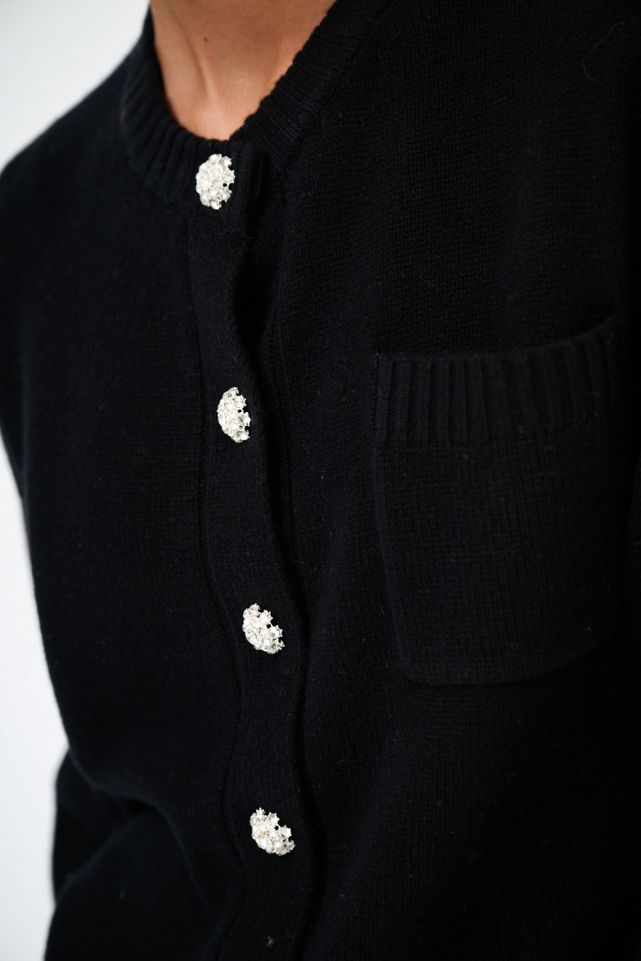 Isa Cashmere-blend Cardigan with Jewel Buttons - one size
