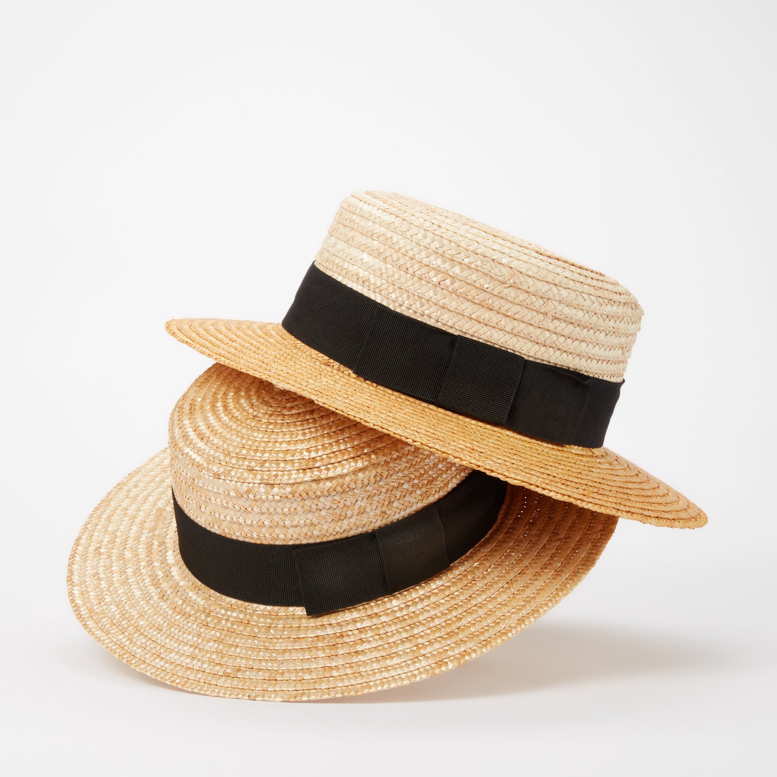 Madrid Natural Straw Boater with Black Band