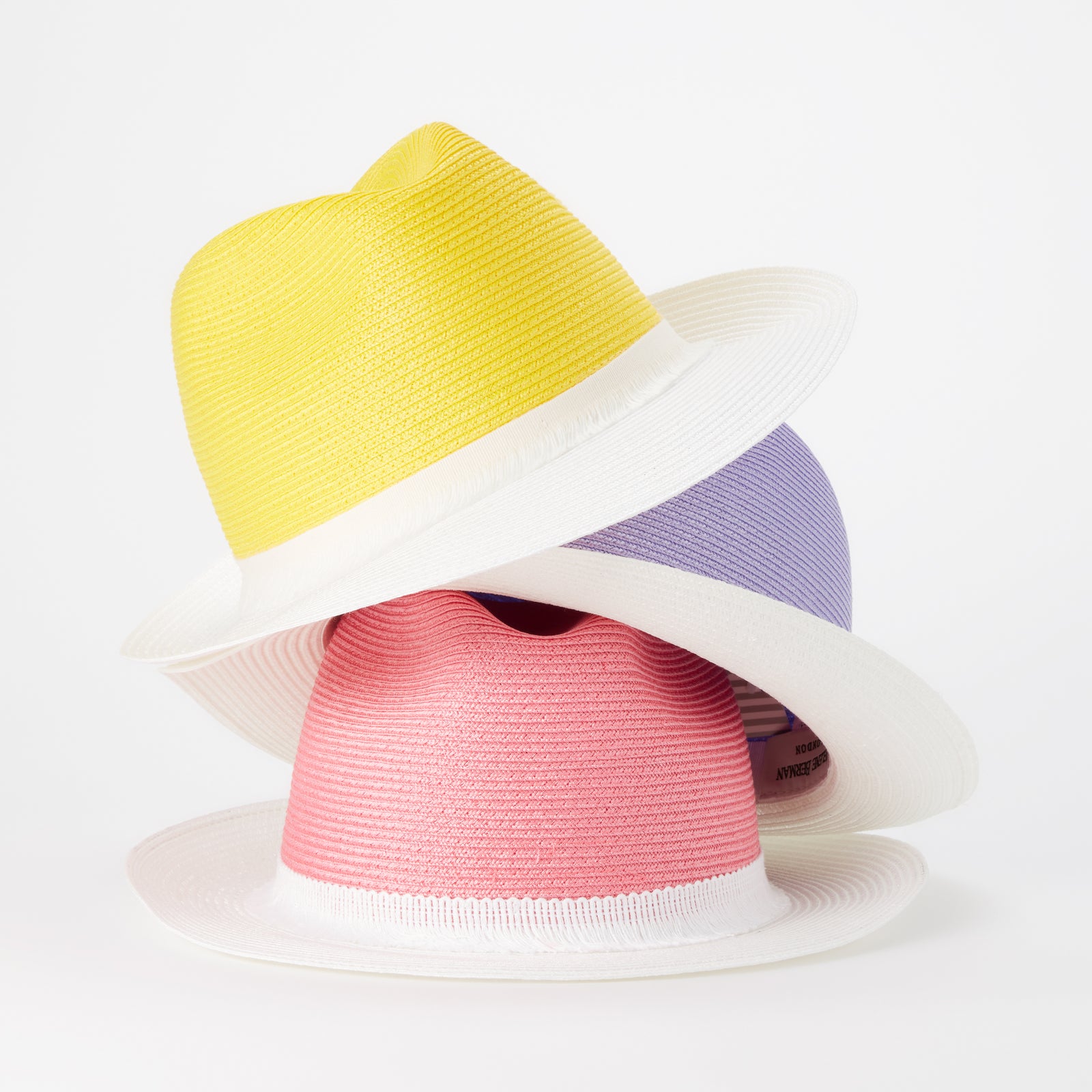 Naples Woven Fedora with White Frill Detail