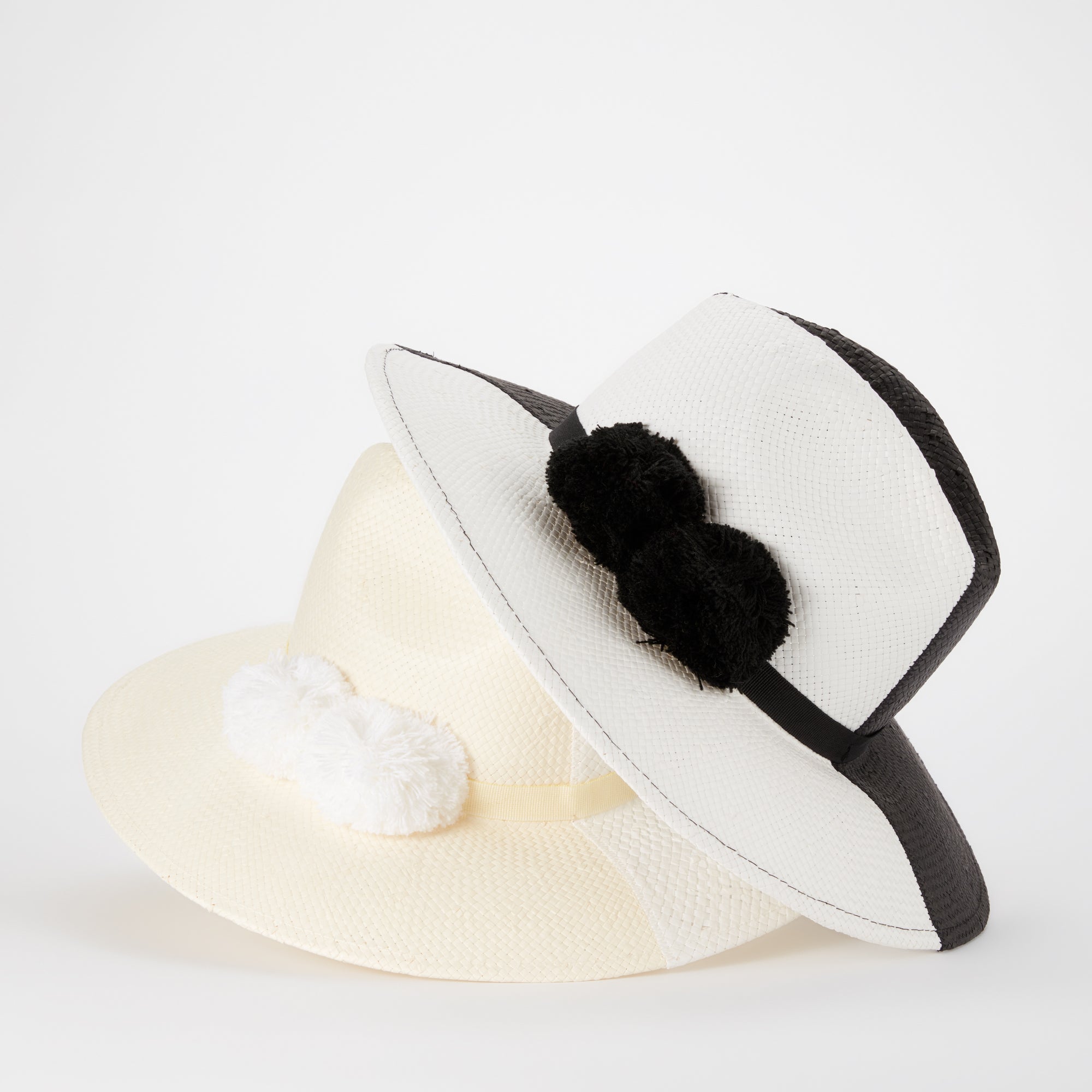Riviera Two-tone Hat with Pom Pom Detail