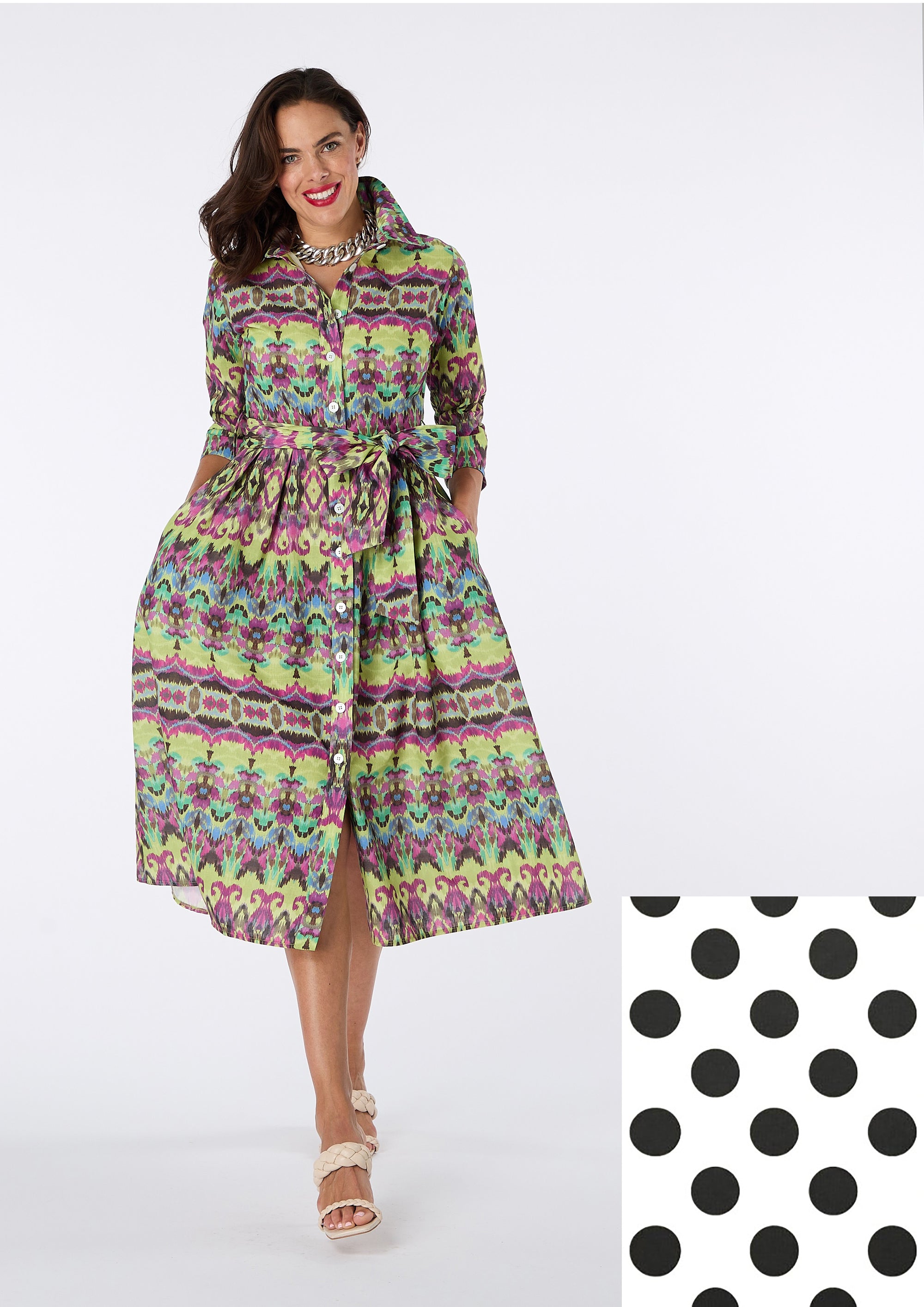 Robin Polka Dot Shirt Dress - size 10