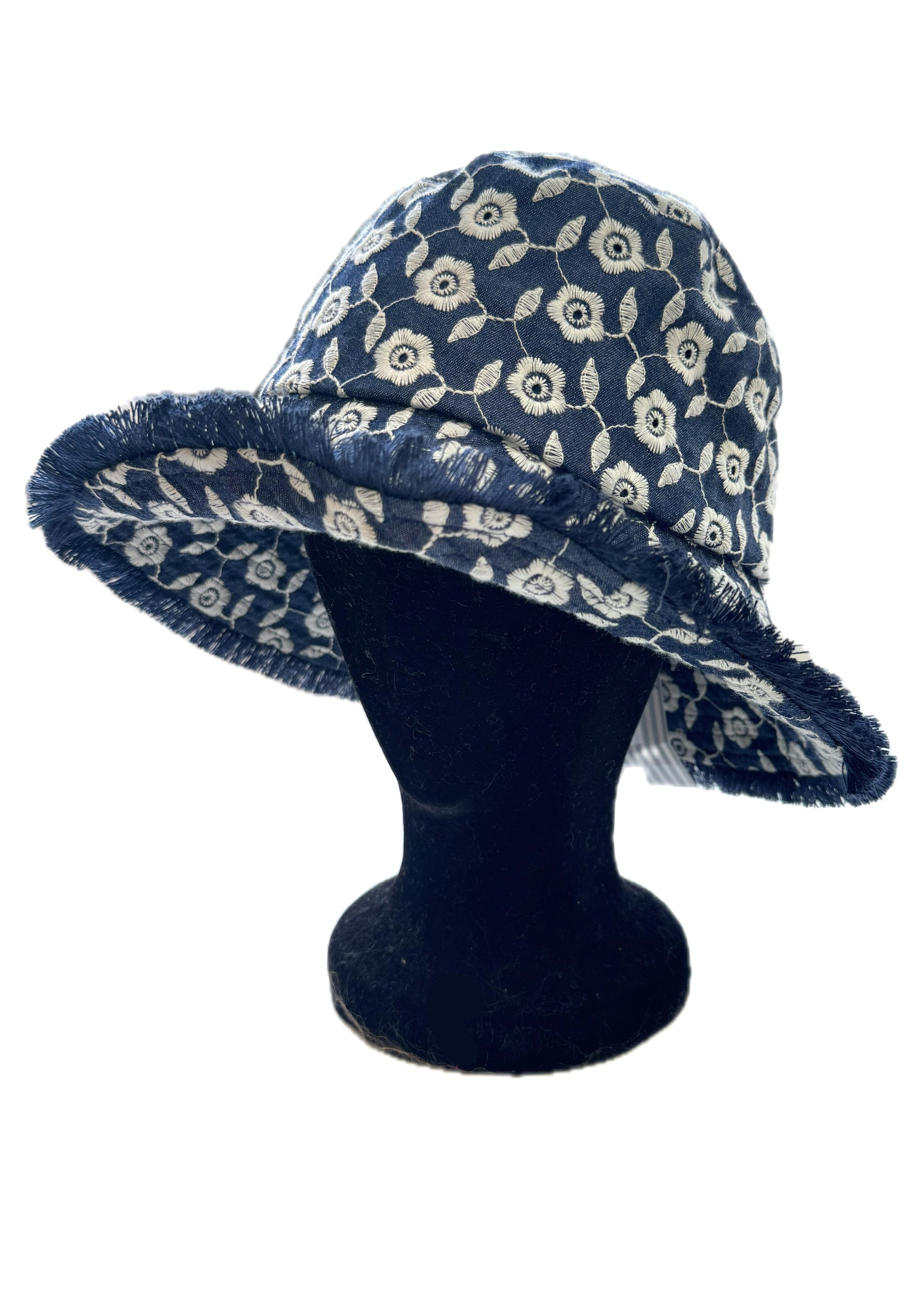 Embroidered Denim Bucket Hat
