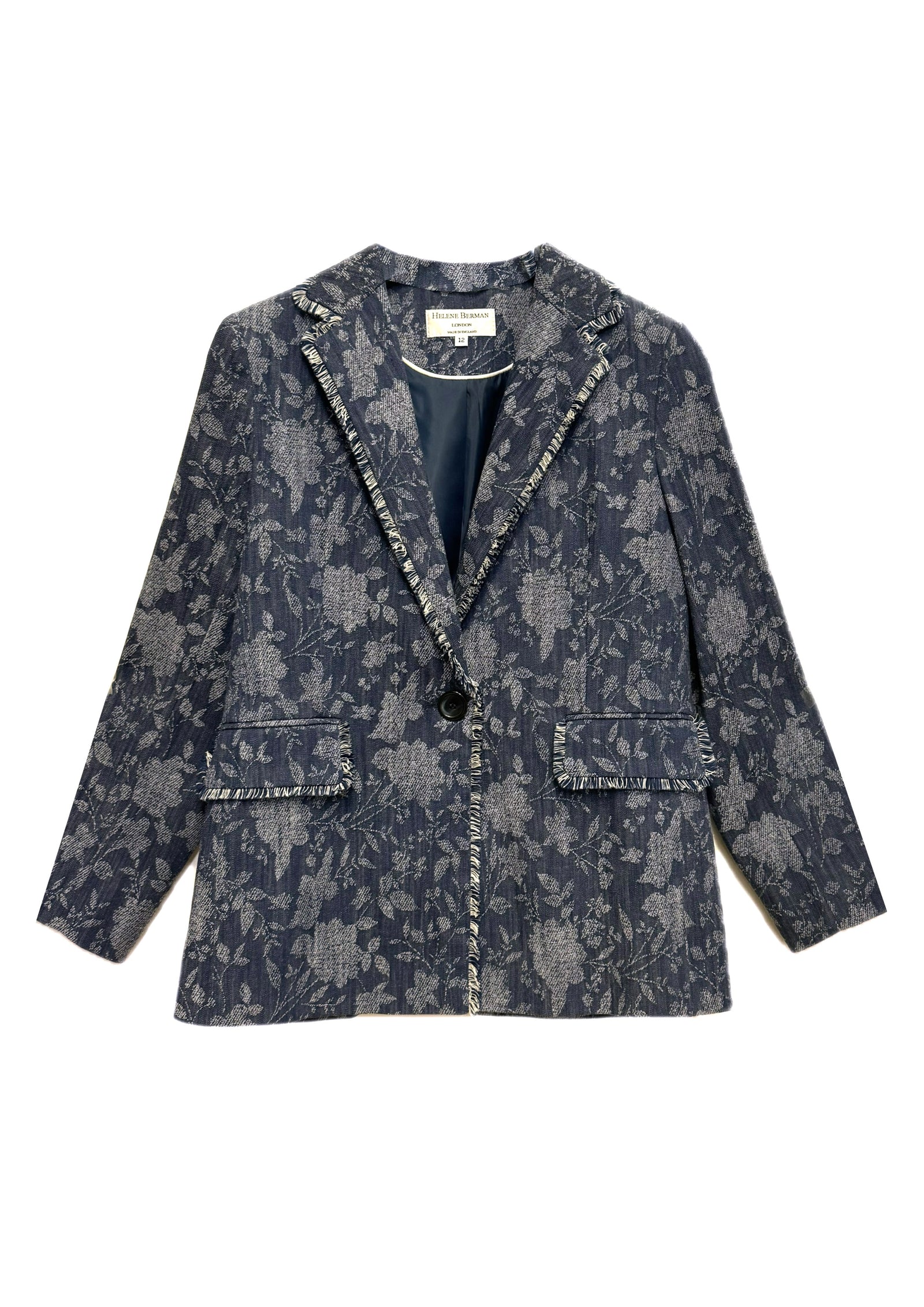 Amelia Jacquard Stretch Denim Blazer - size 12