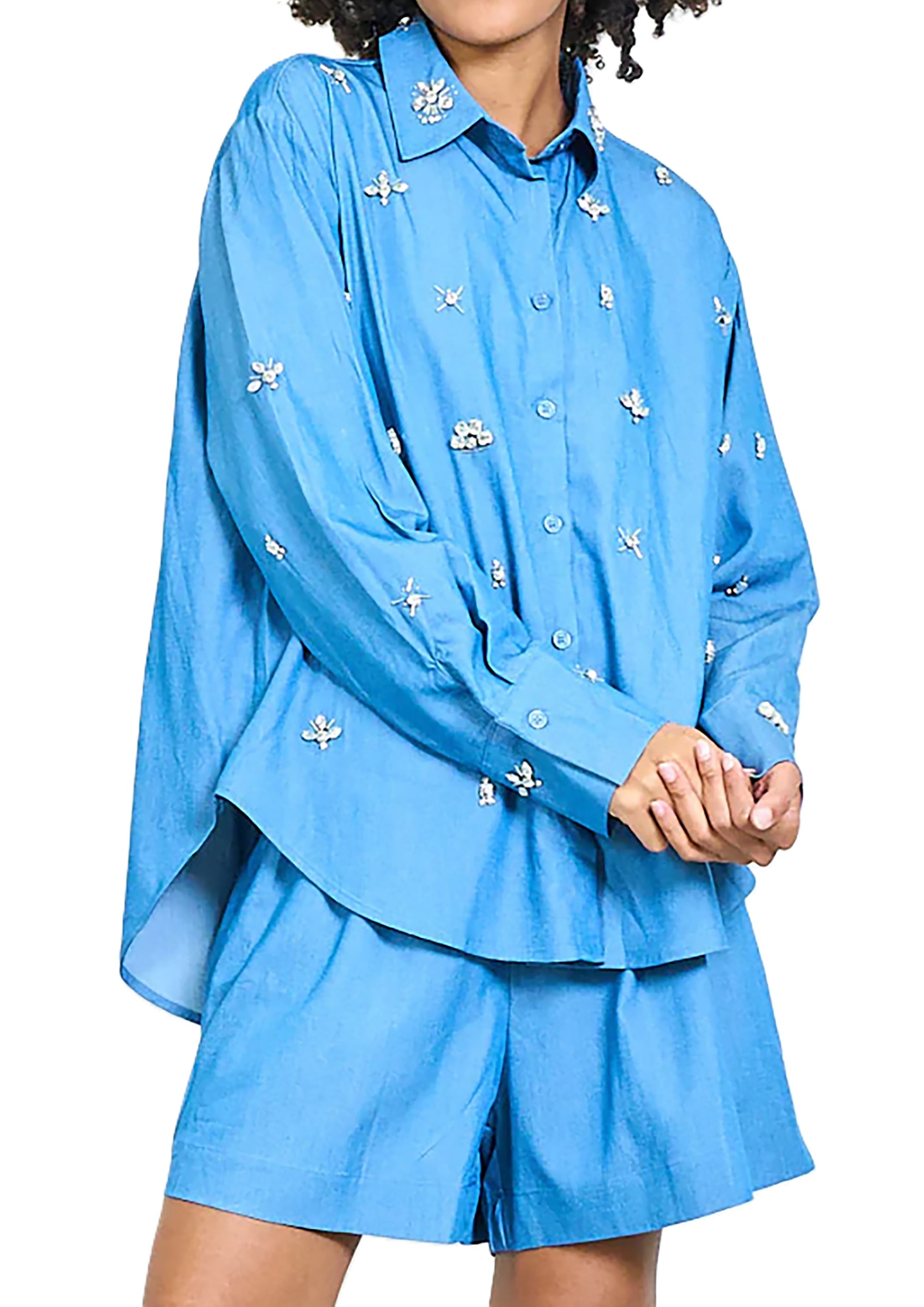 Alessandra Easy-Wear Embellished Shirt - One Size
