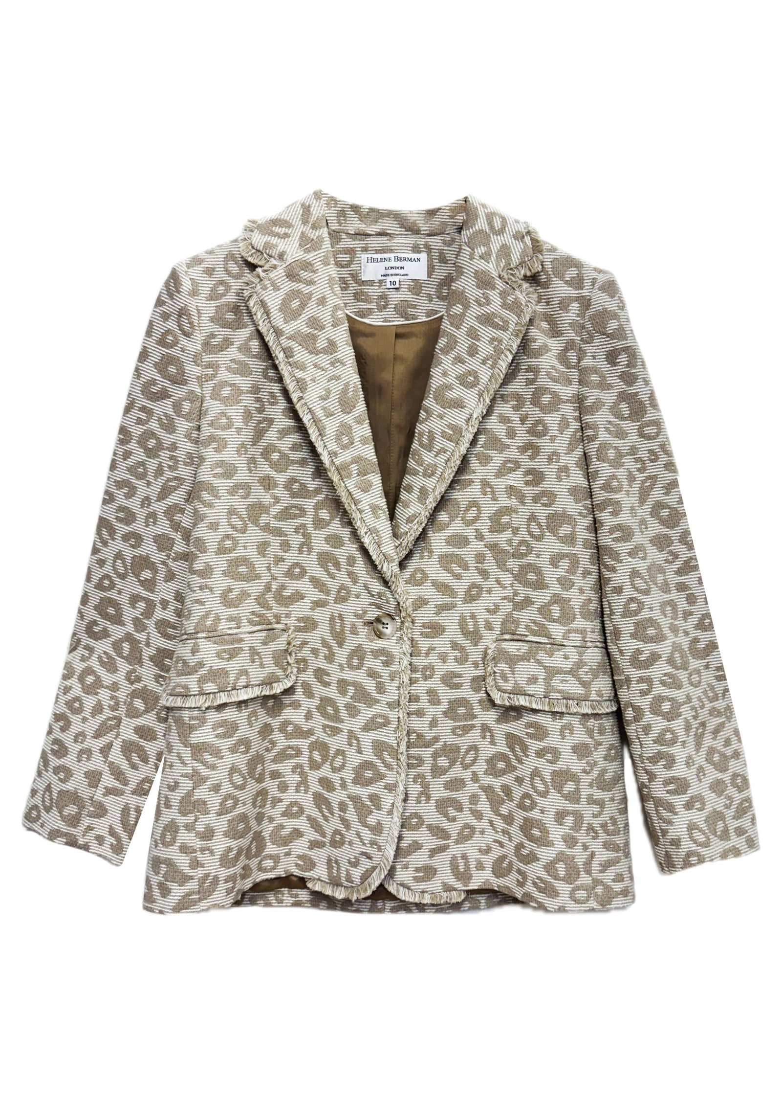 Beatrice Jacquard Longline Blazer - size 10