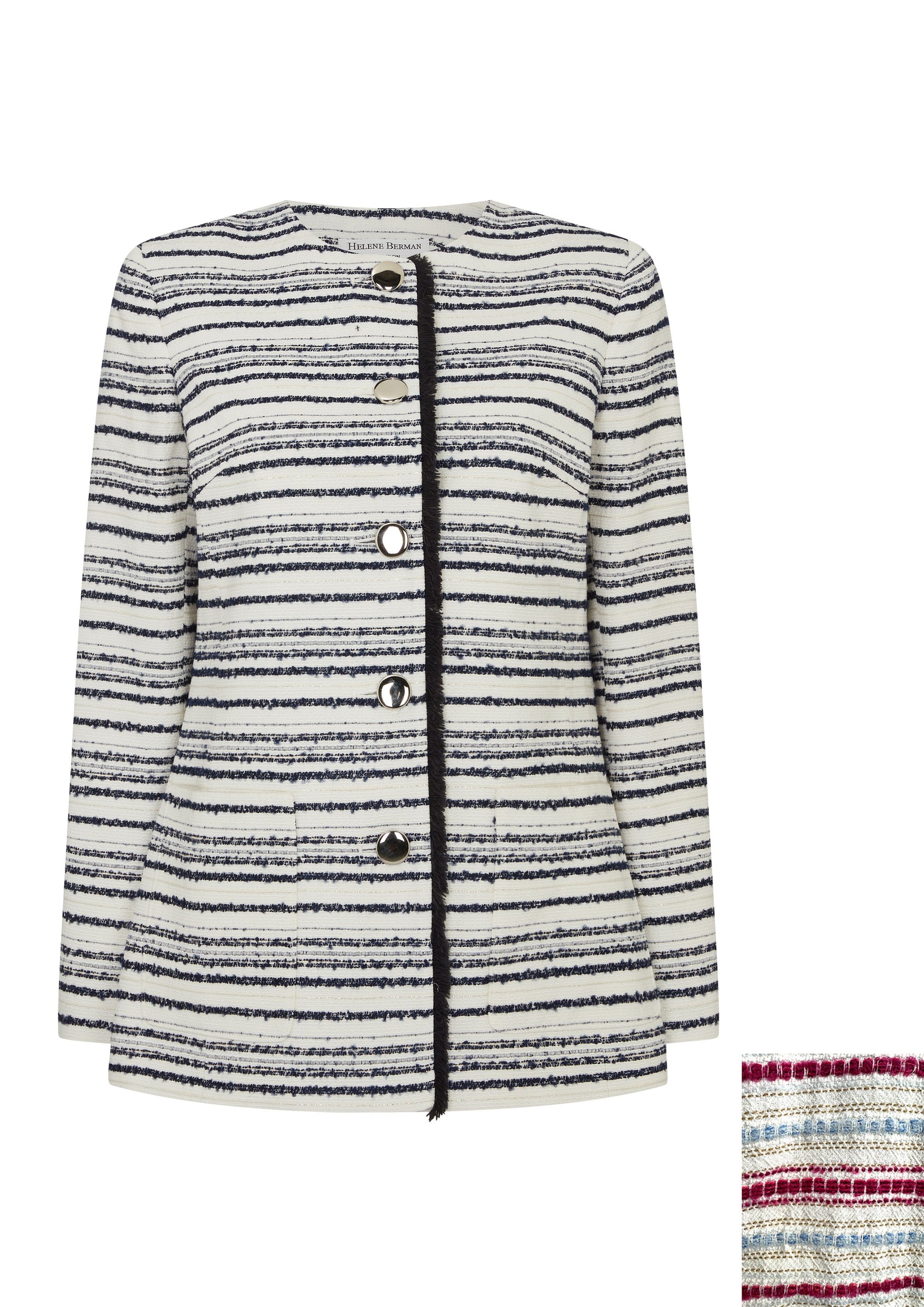 Clara Long-Line Style Jacket with Fringe Detail