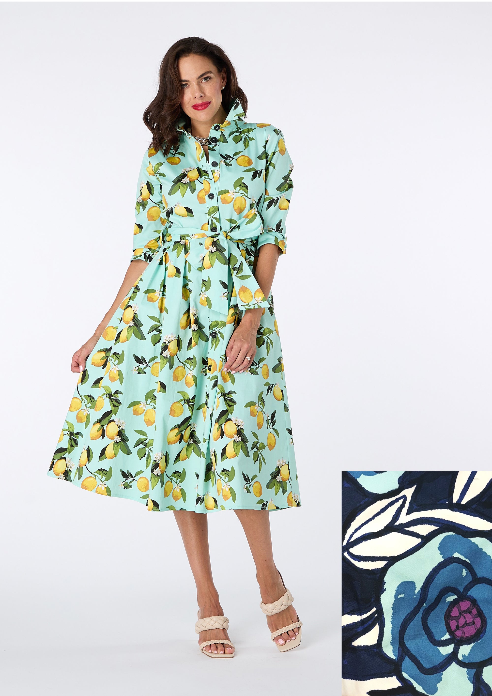 Erica Printed Shirt Dress - size 10