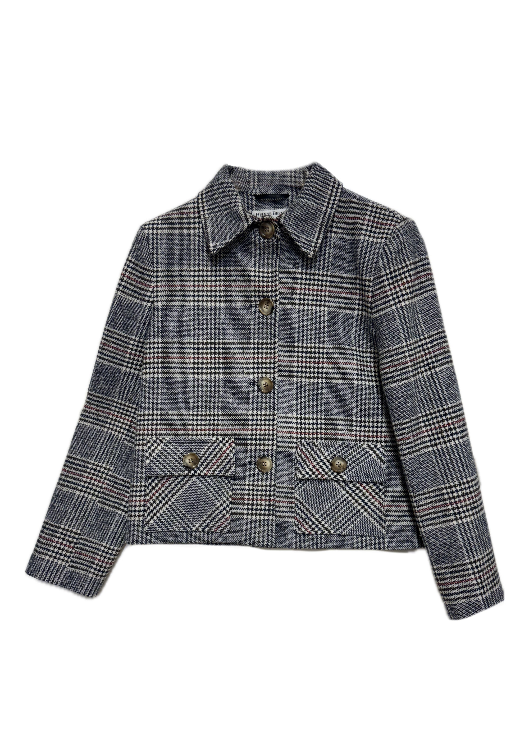 Felicia Cotton-Rich Check Jacket - size 10