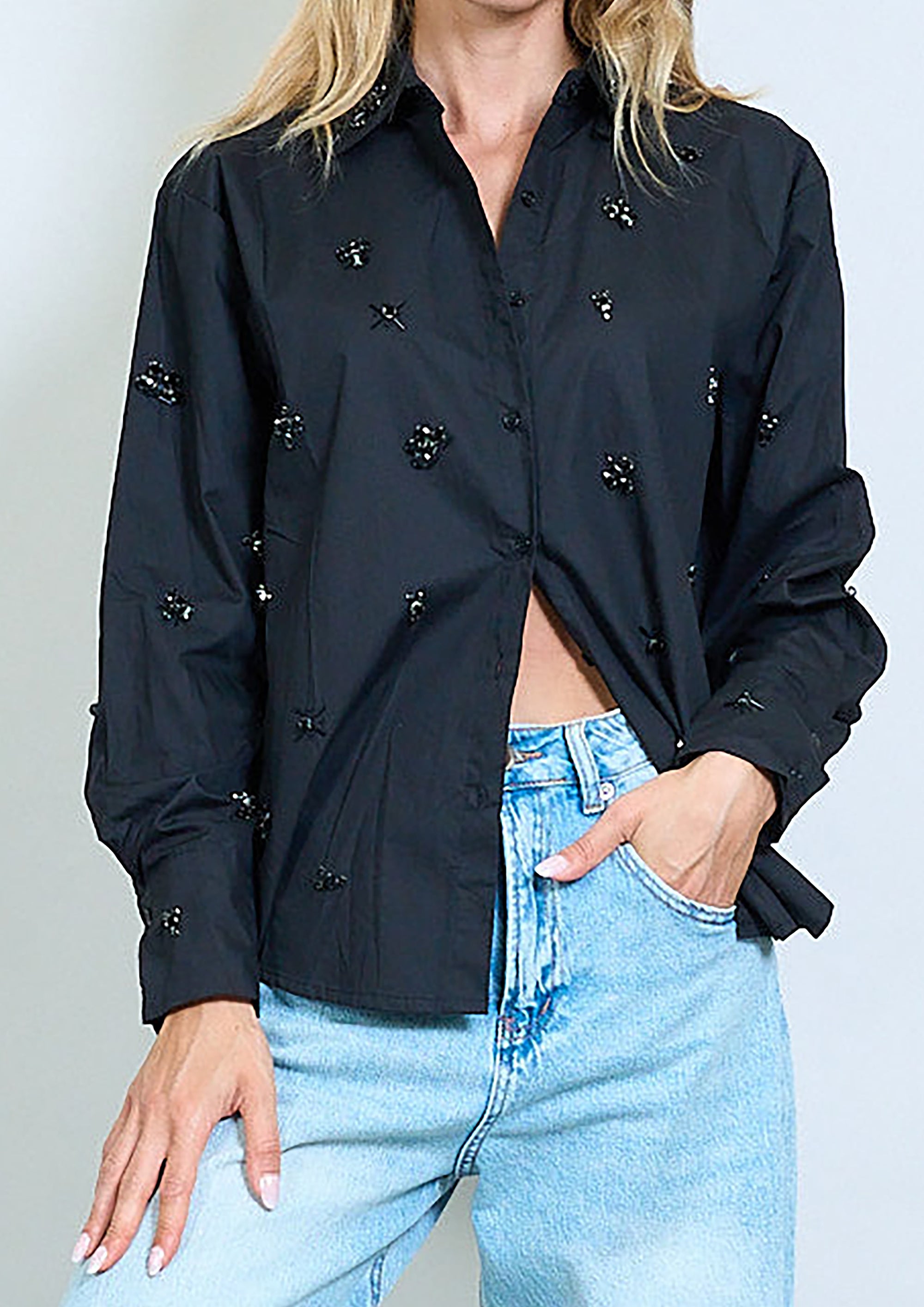Chiara Embellished Easy-Wear Shirt - One Size