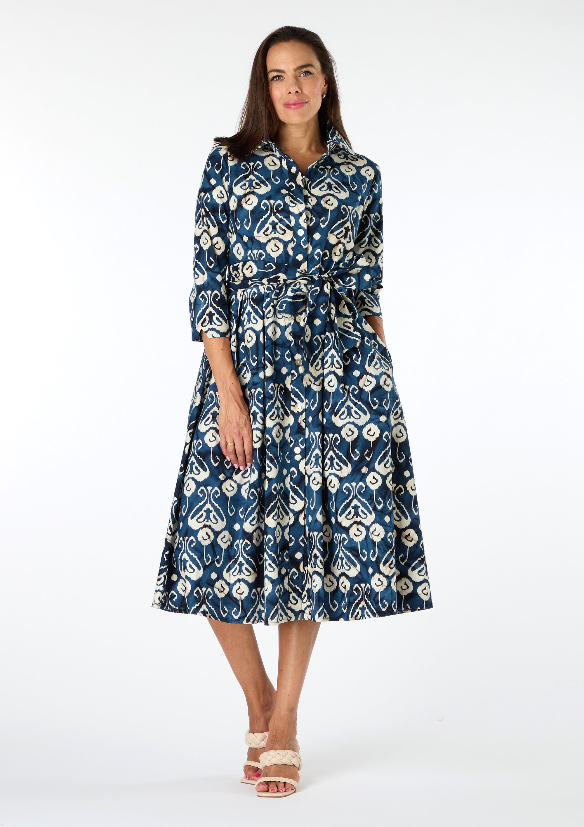 Lila Signature Shirt Dress 3/4 Sleeve - size 8