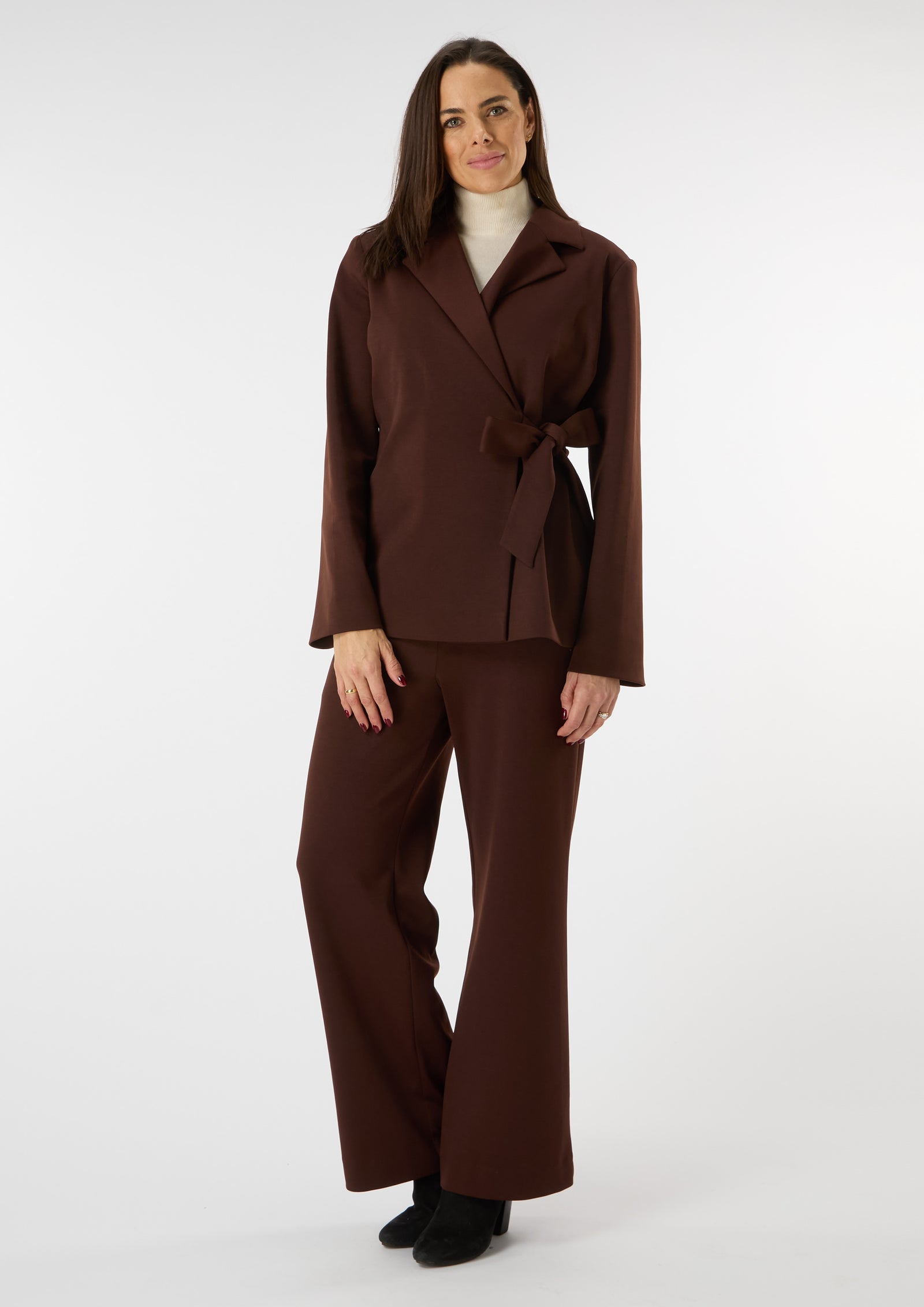 Belle Double-Breasted Tie Blazer - size 10