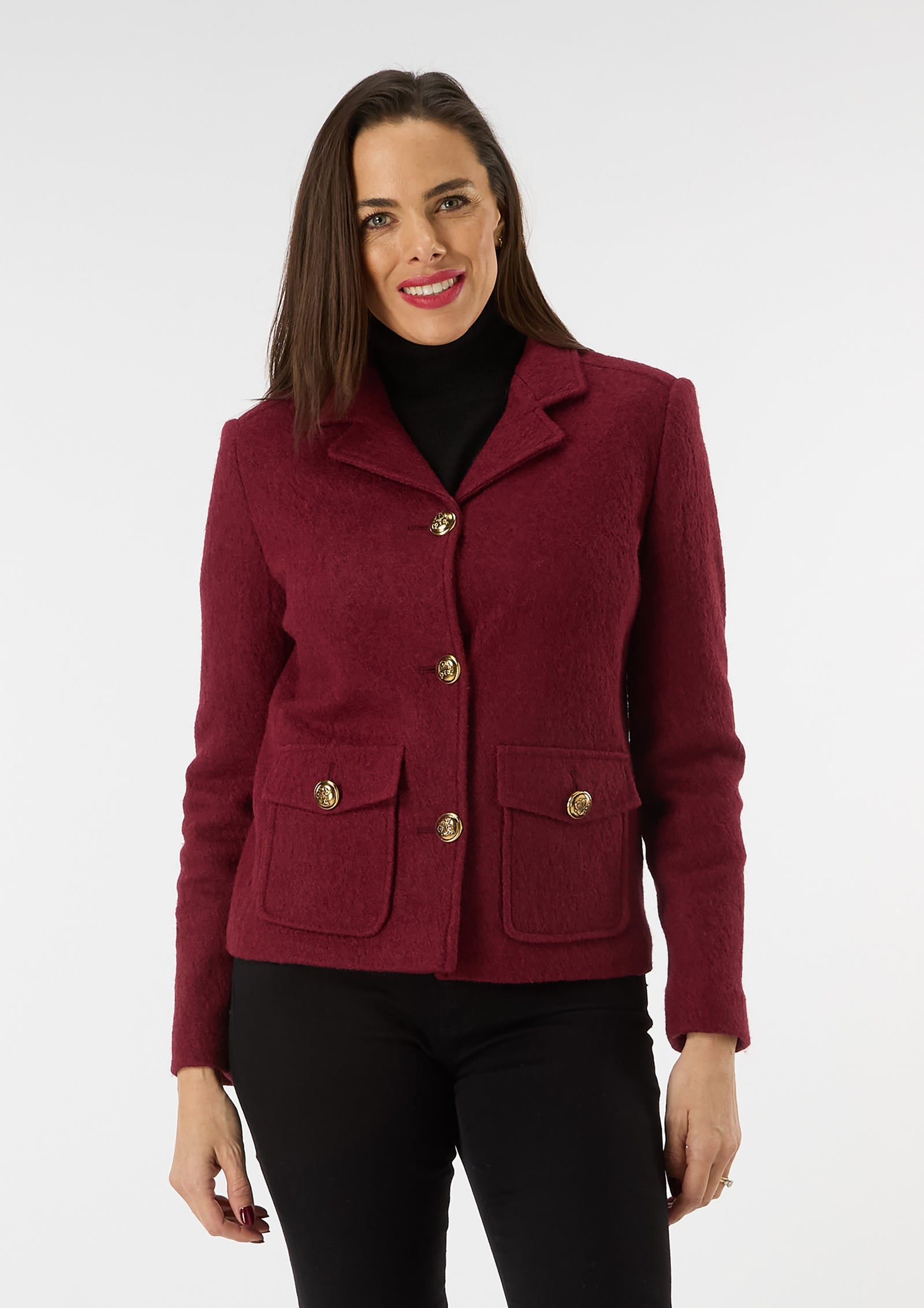 Signature Willow Jacket in Burgundy - size 10