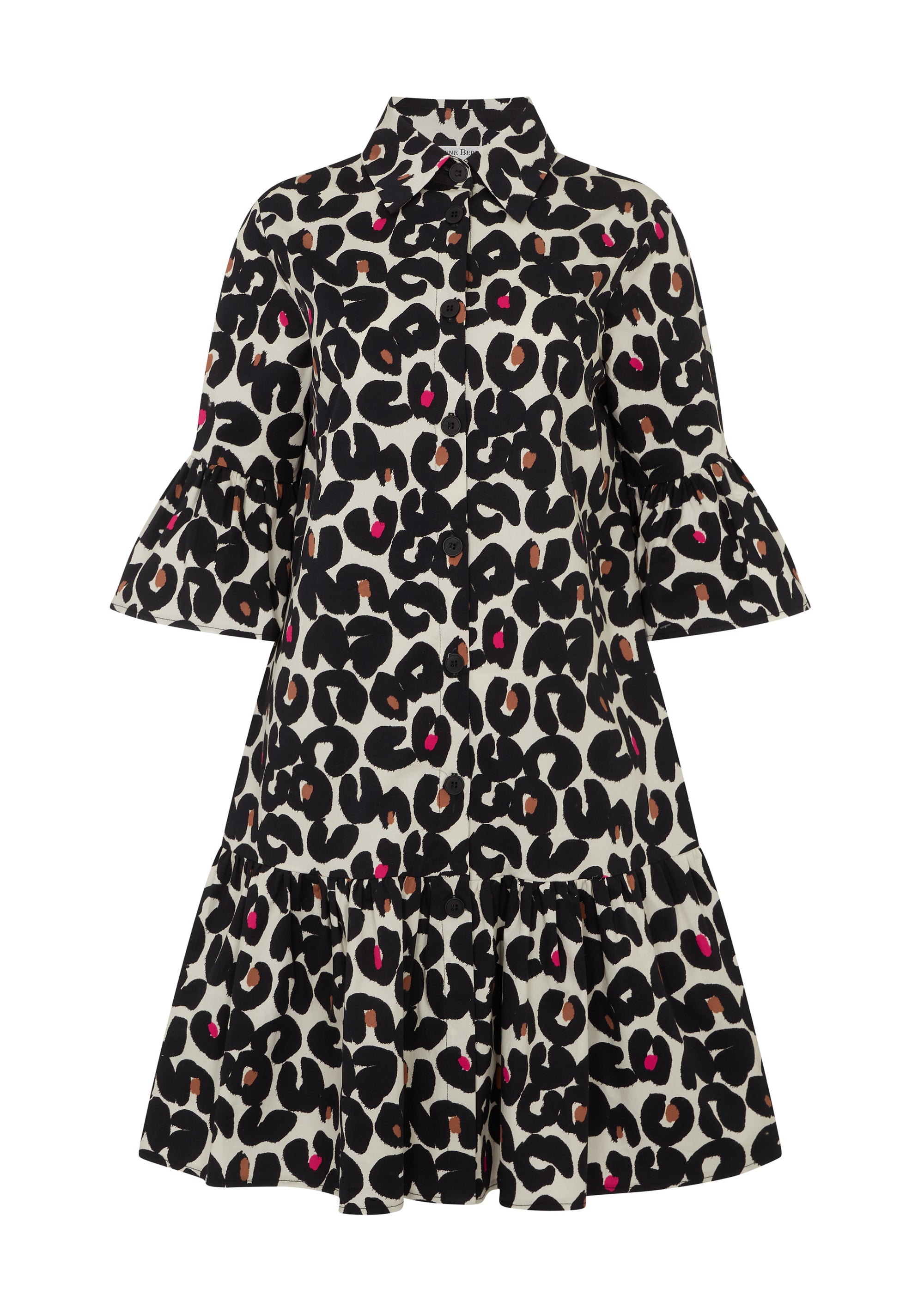 Paris Printed Frill Easy-Wear Dress - size 12