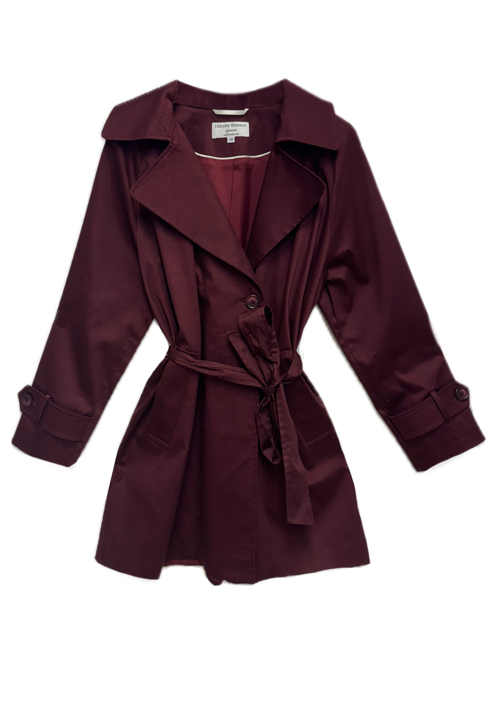 Pauline Cotton-Rich Trench Coat - size 10