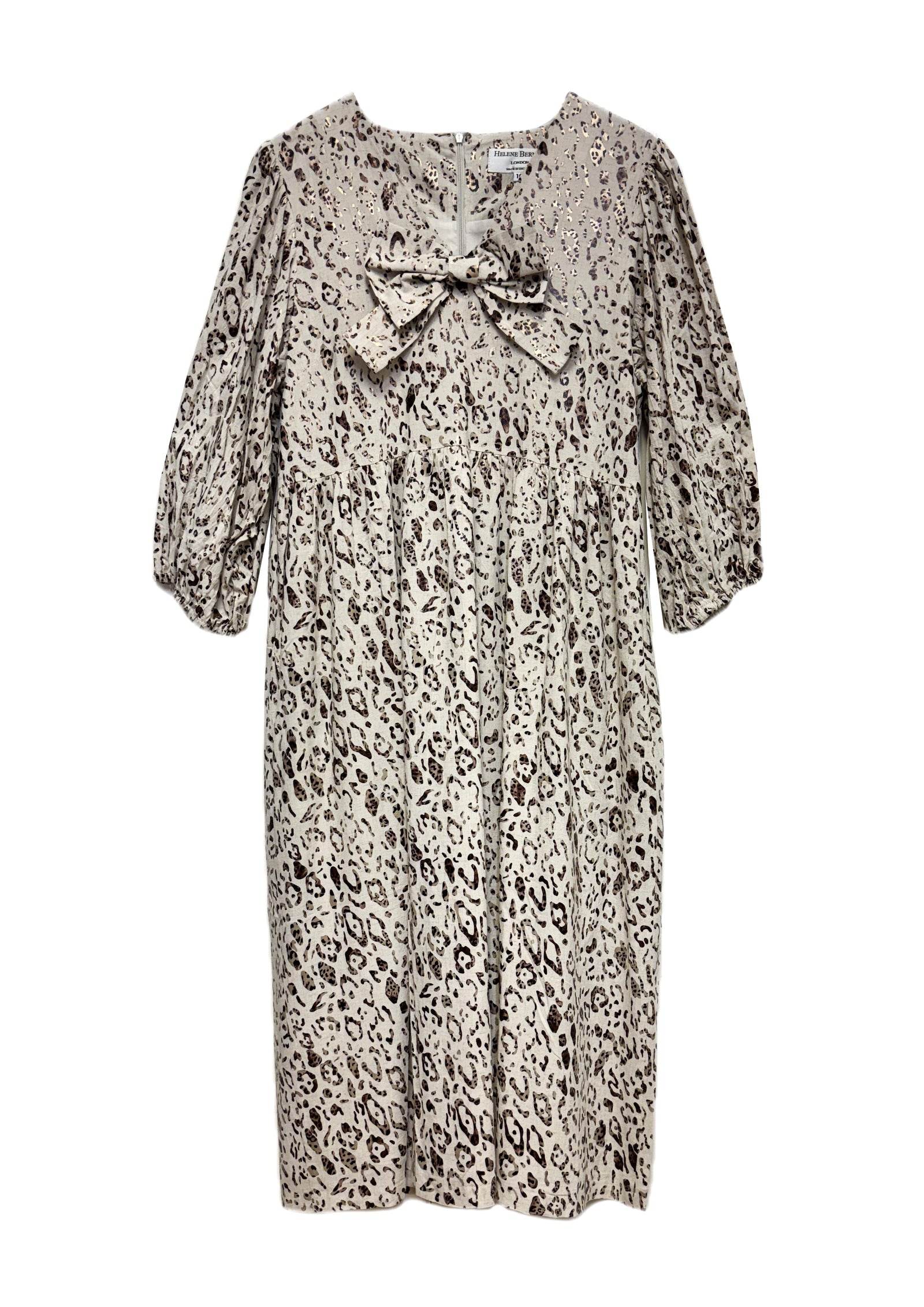 Perla Bow Dress in Shimmer Animal Print - size 10