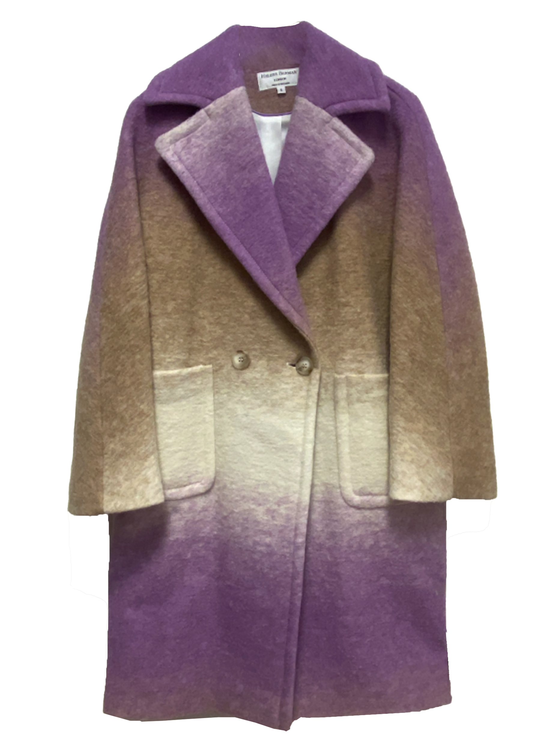 Ombre Purple Blend Double Breasted Coat