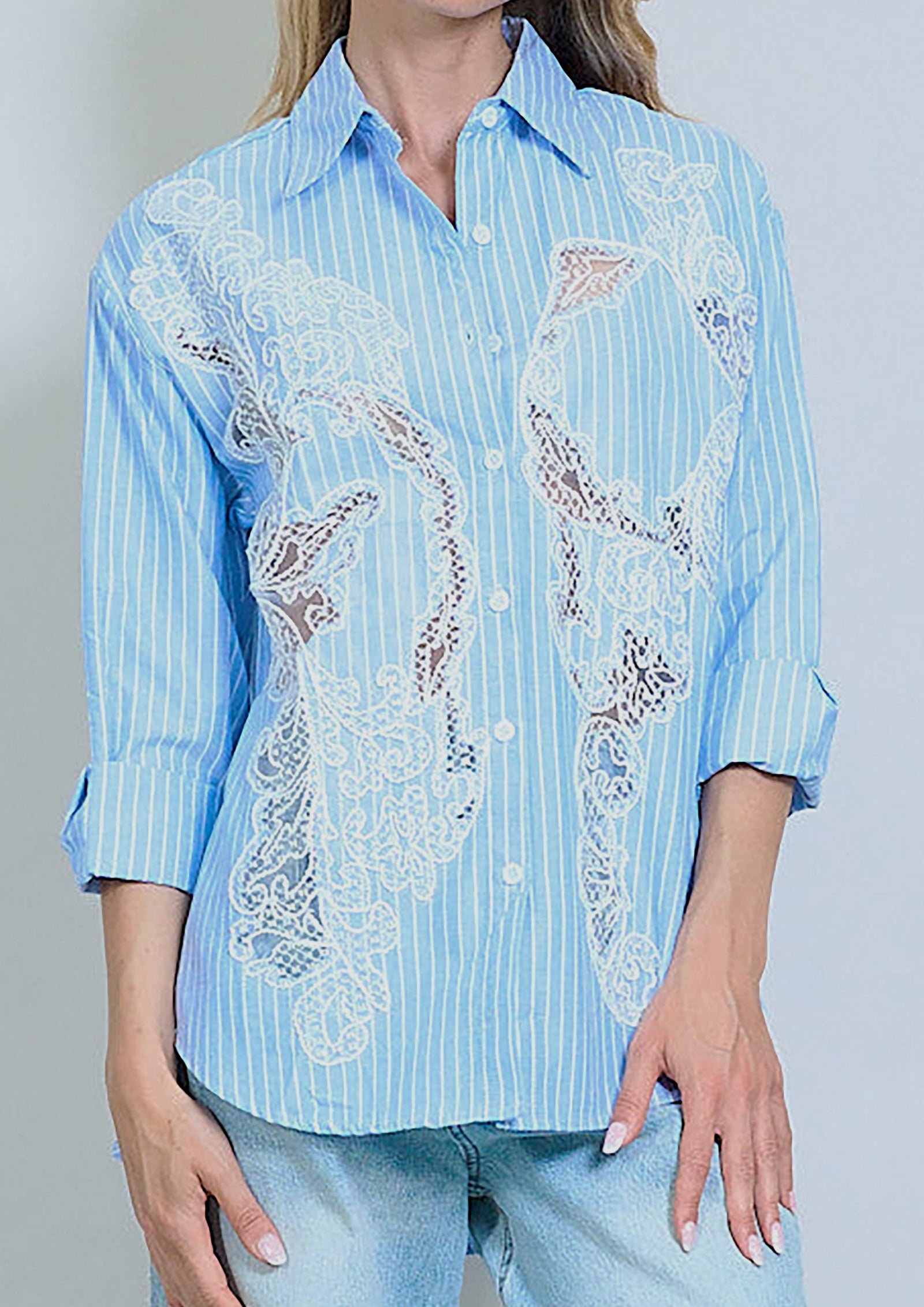 Rebecca Embroidered Easy-Wear Shirt - One Size