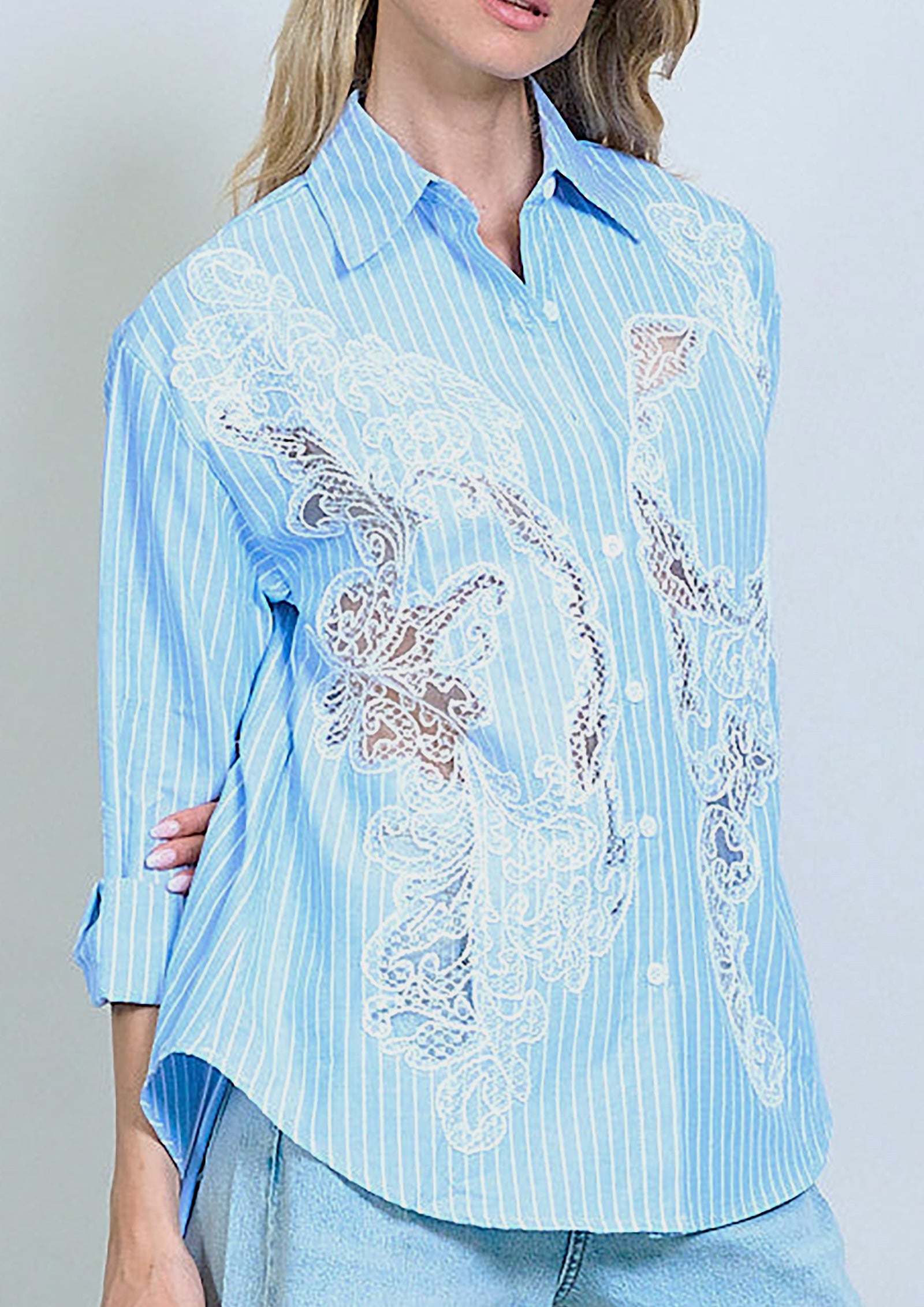Rebecca Embroidered Easy-Wear Shirt - One Size