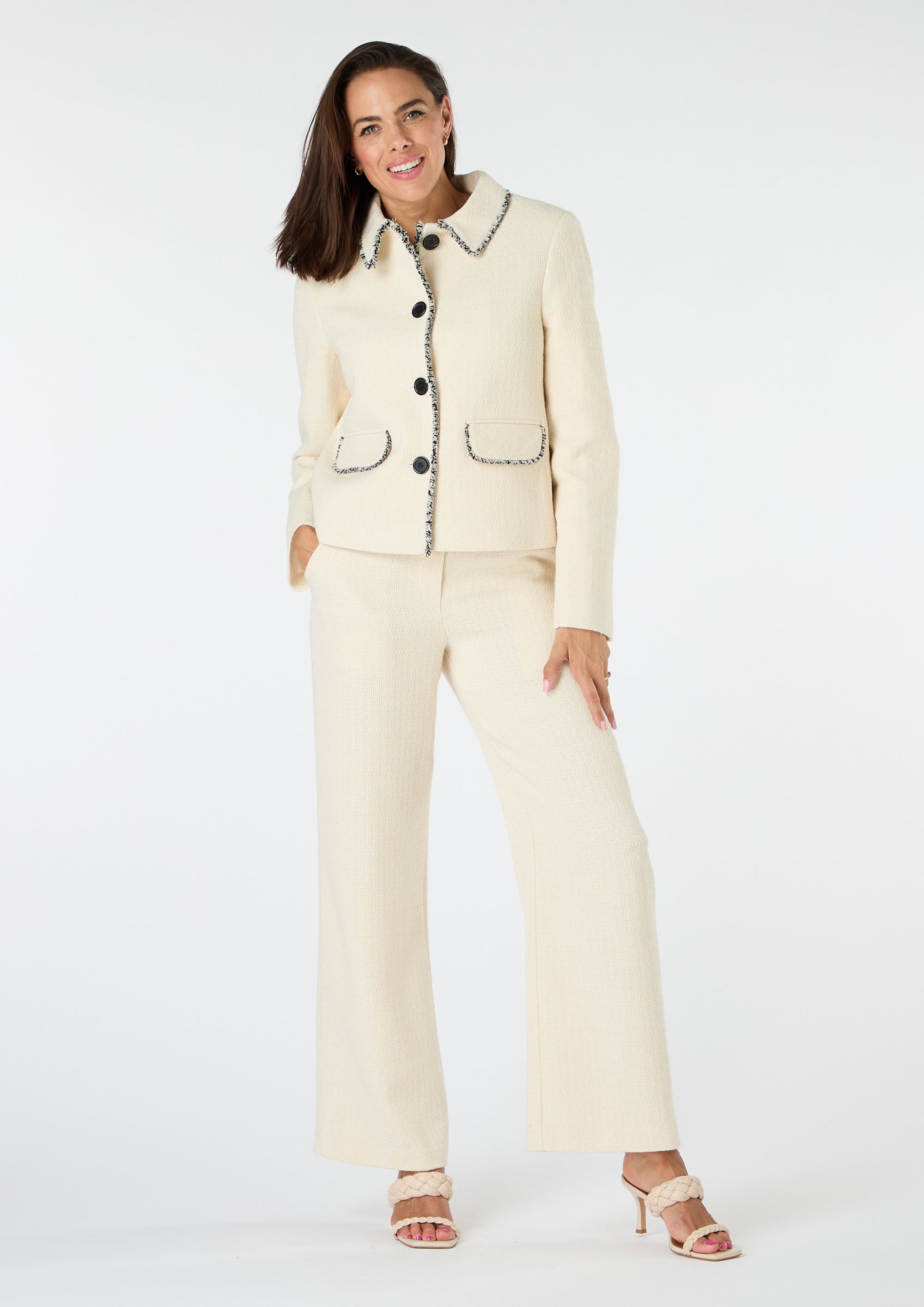 Sarah Cotton-Rich Textured Jacket - size 10