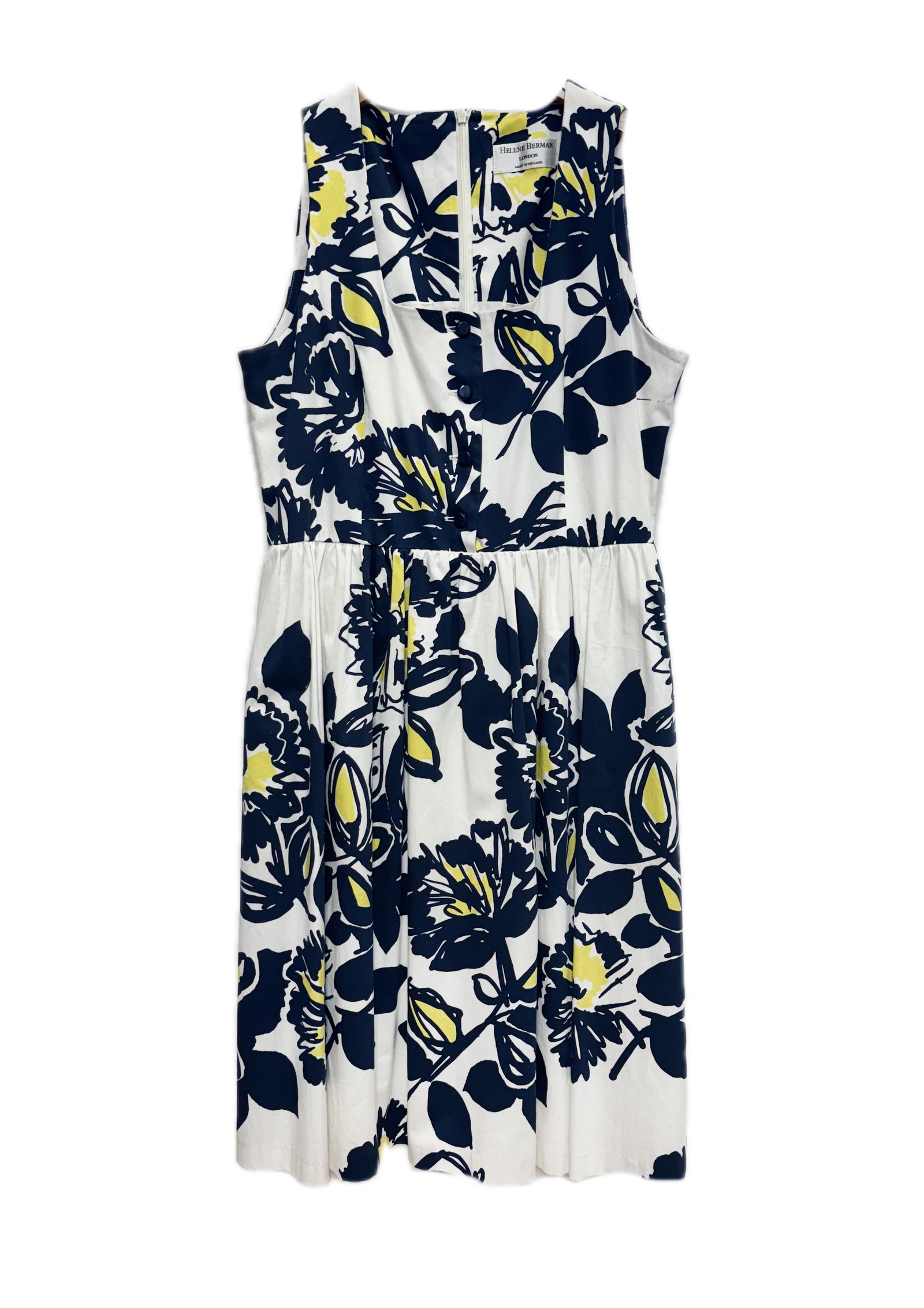 Tami Square Neckline Printed Dress - size 14