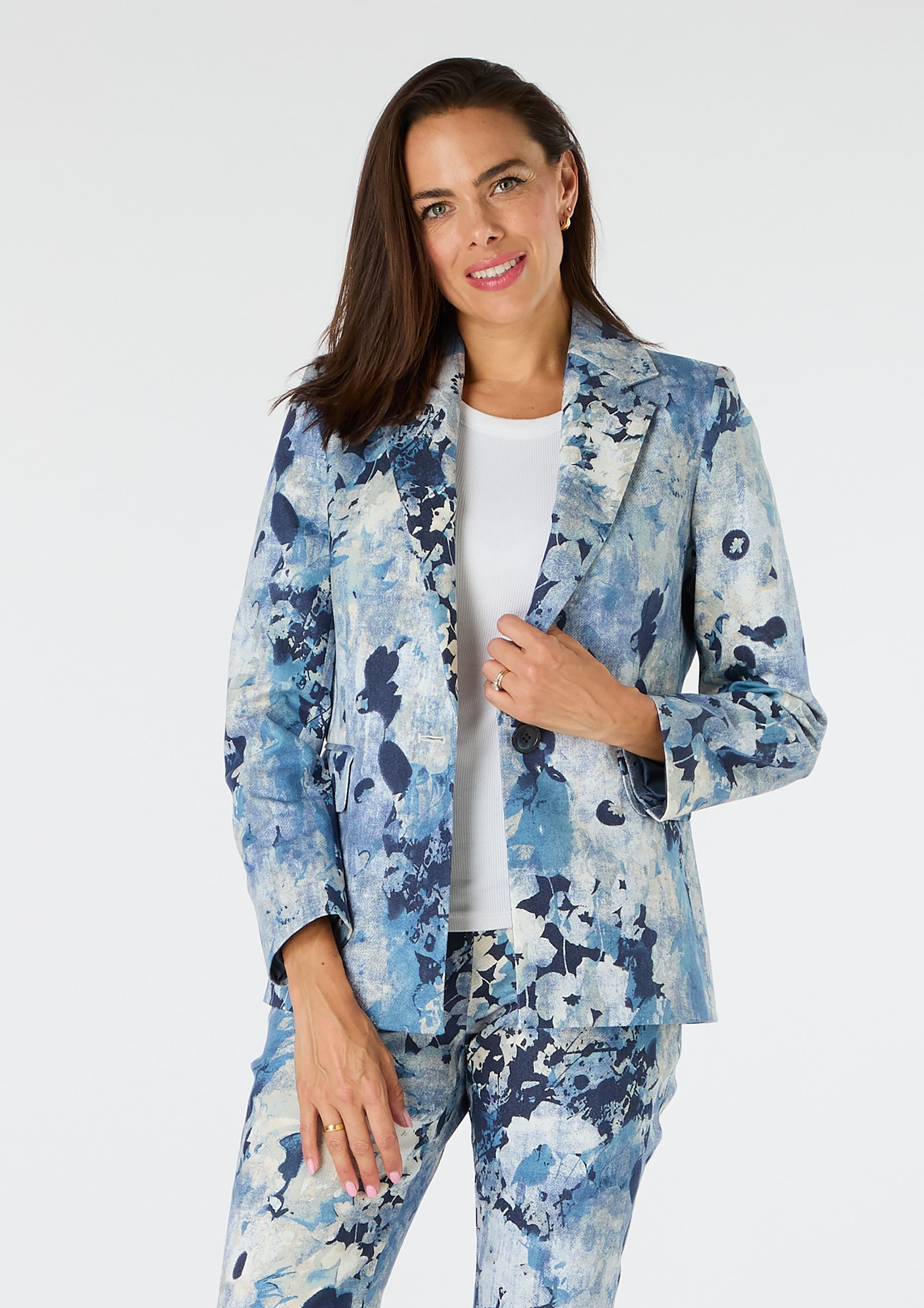 Trixie Longline Cotton-Rich Blazer - size 12