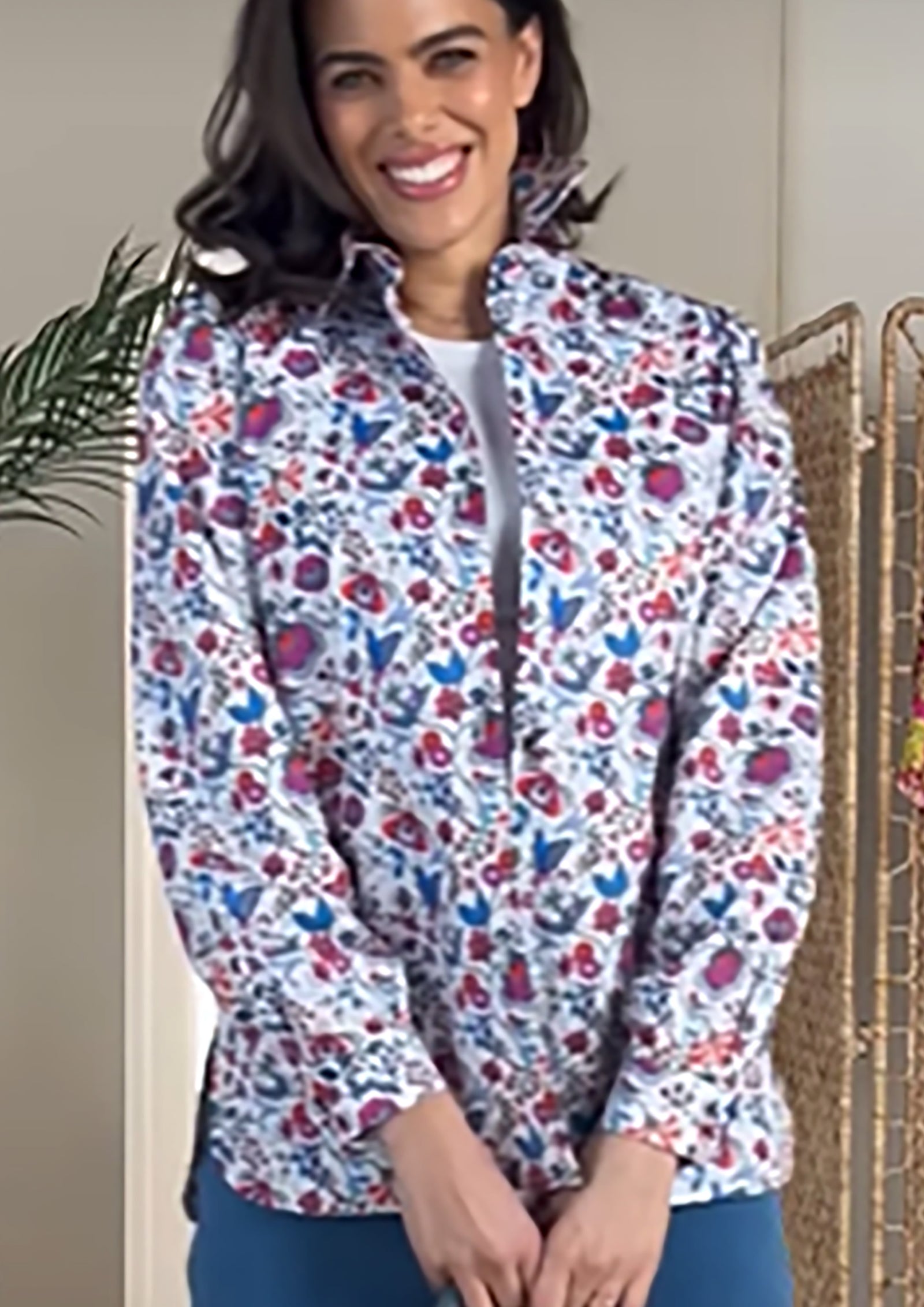 Grace Easy-Wear Lightweight Jacket made with Liberty Fabric - size 12